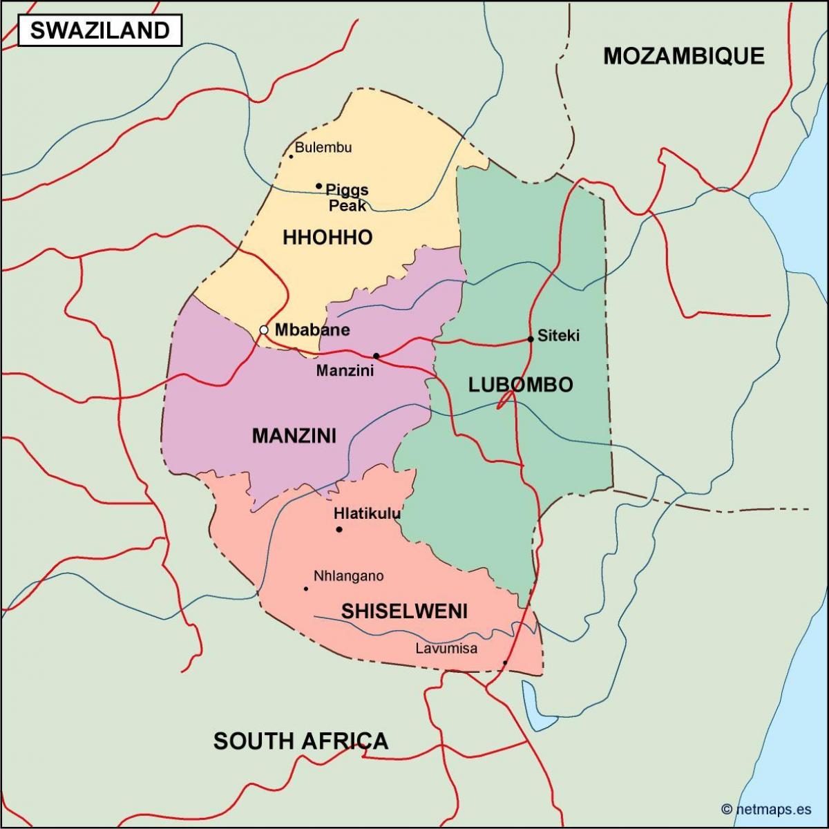 Ramani ya Swaziland